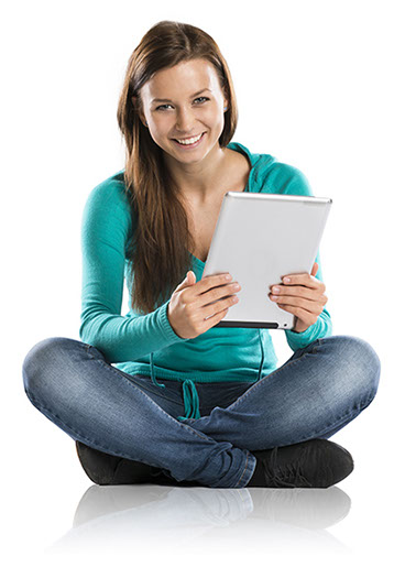 Student studying Algebra on a laptop